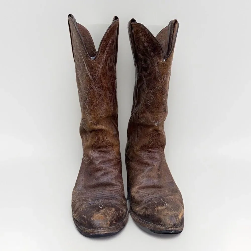 VTG Lucchese 1883 L000324 Patina Distressed Cowboy Ranch Work Bunk Boot 7.5 2E